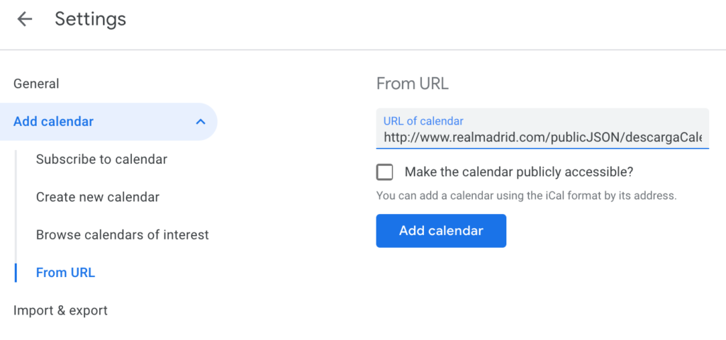 google calendar screenshot